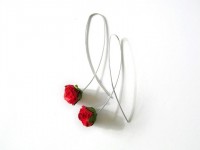 Long Loop Rosebud Earrings