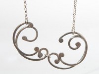 silver double link baroque necklace