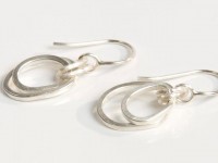 Silver Pebble And Knot Earrings