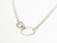 Silver Pebble And Knot Necklace